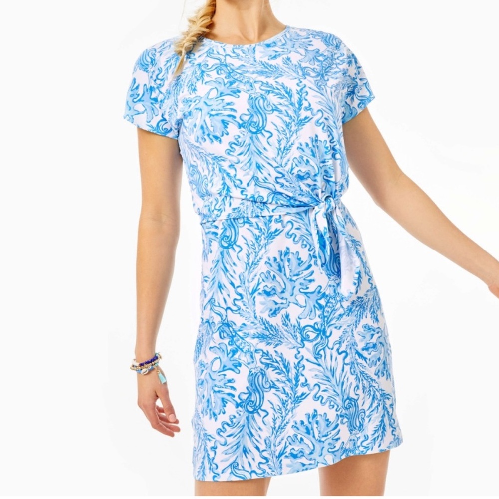 Lilly Pulitzer Inka Resort Dress Resort White Aqua Lounge size medium